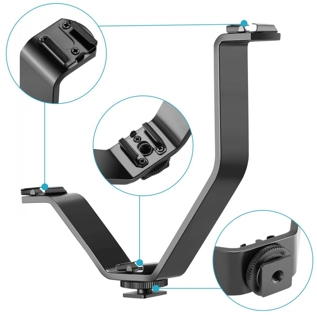 VShape Triple 3 Universal Cold Shoe Hot Shoe Mount Bracket